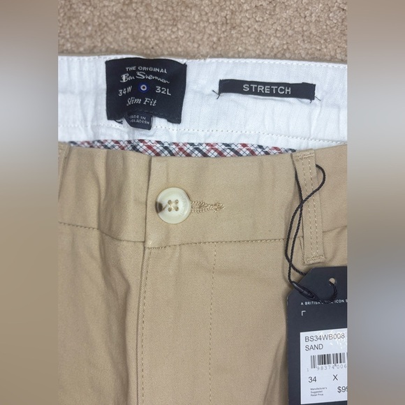 Men’s Slim Fit Chino Pants – Beige / Khaki / Sand – Brand New with Tags - Picture 4 of 7